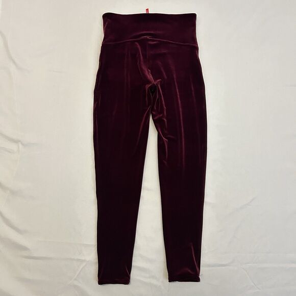 Spanx Velvet Leggings High Waisted Red Burgundy - Size XL - Picture 8 of 11